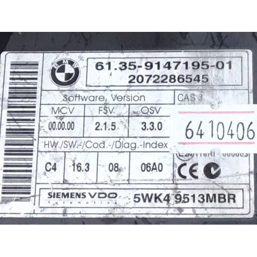 BMW E90 Cas3 Beyni 61.35-9147195-01 5WK49513MBR