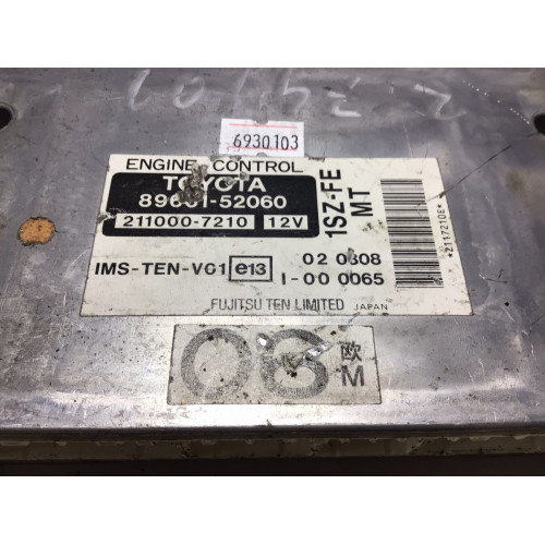 Toyota Yaris Motor Beyini 211000-7210 89661-52060