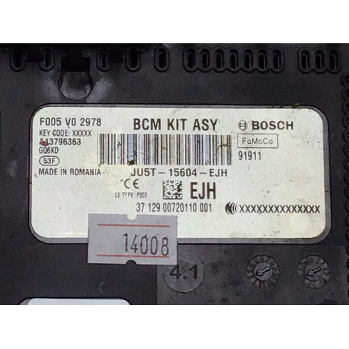 Ford Fiesta Ecosport Sigorta Body Beyni JU5T-15604-EJH 91911 F005V02978